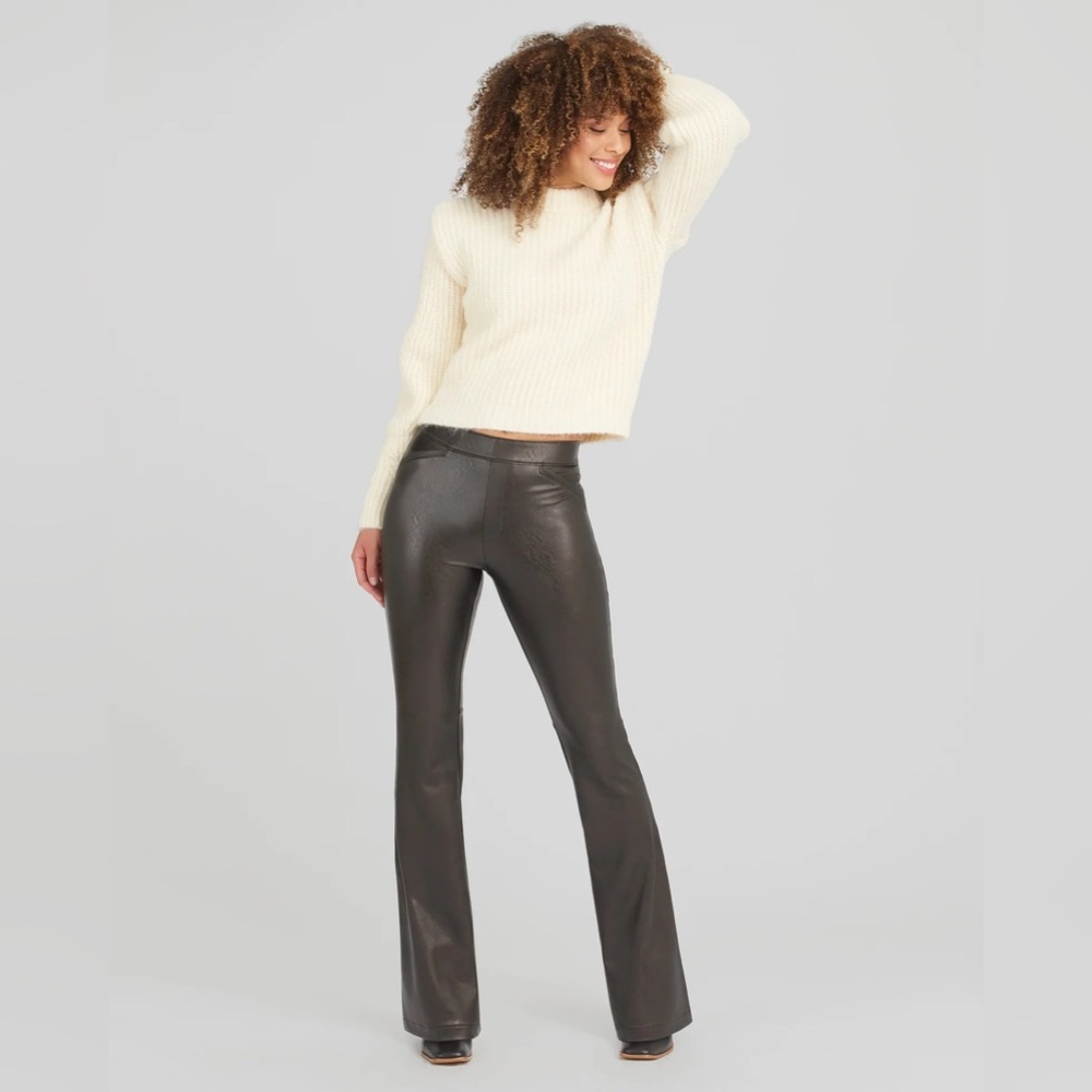 PETITE Spanx Leather Like Flare Pant